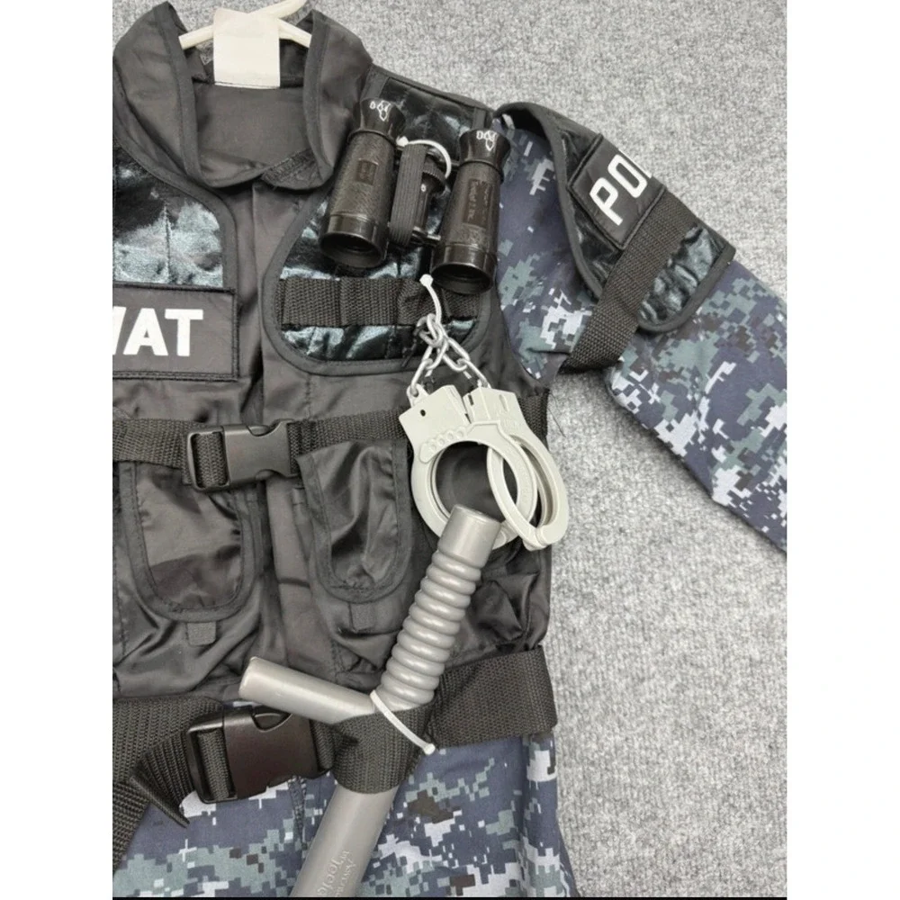Teetot Kids SWAT Police Officer Costume Digital Camo Tactical Vest Set Size 5-6